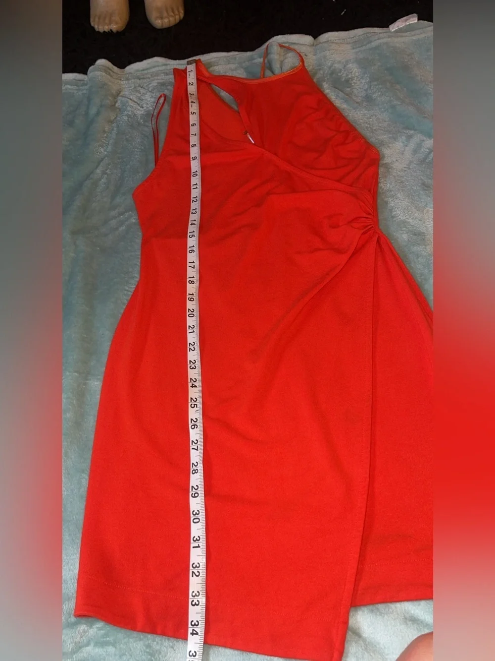 Free People Orange Cutout Bodycon Mini Dress Small Asymmetric Halter